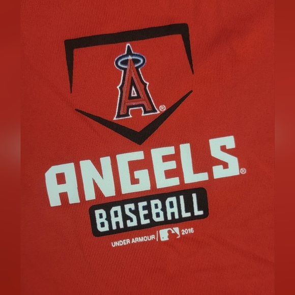 Los Angeles Angels Baseball MLB Men's Red Size L Under Armour 1/2 Zip Pullover - Picture 4 of 11